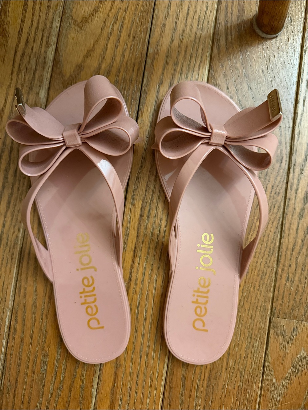 petite jolie Blush Pink Bow Slide Sandals